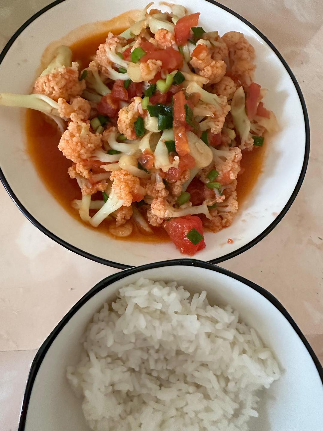 西红柿炒菜花（夏季开胃菜）