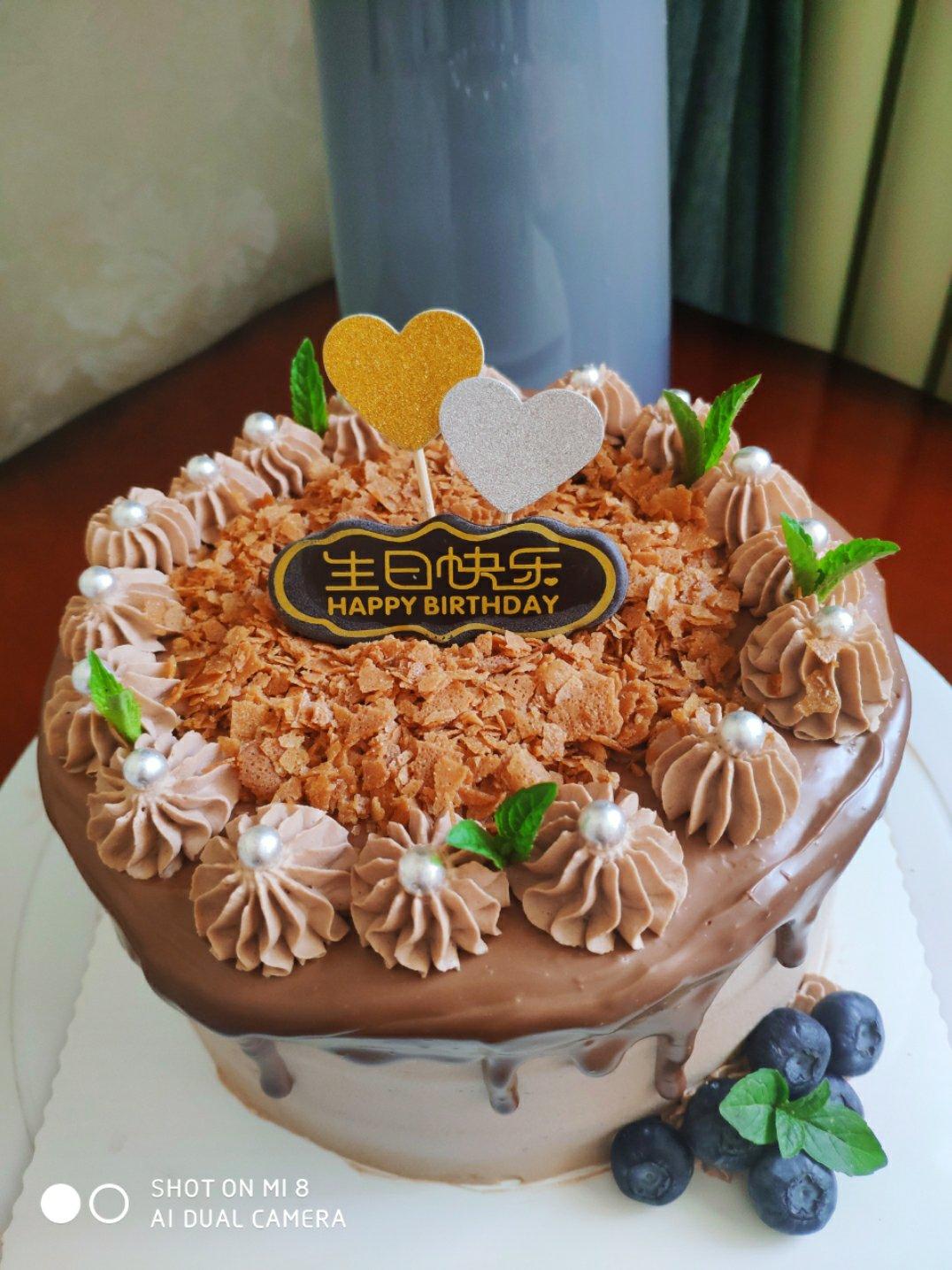 6寸巧克力甘纳许生日蛋糕