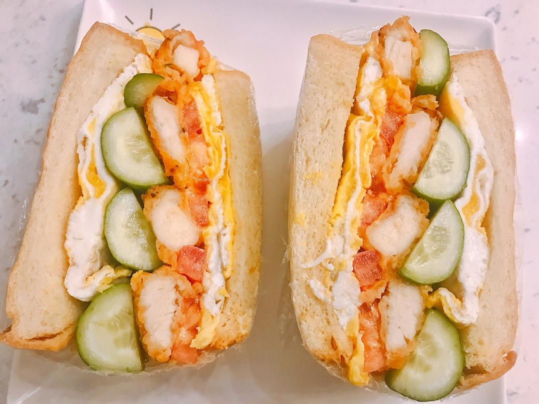 如何做超厚的沼三明治~详细tip！牛油果鸡蛋午餐肉三明治~