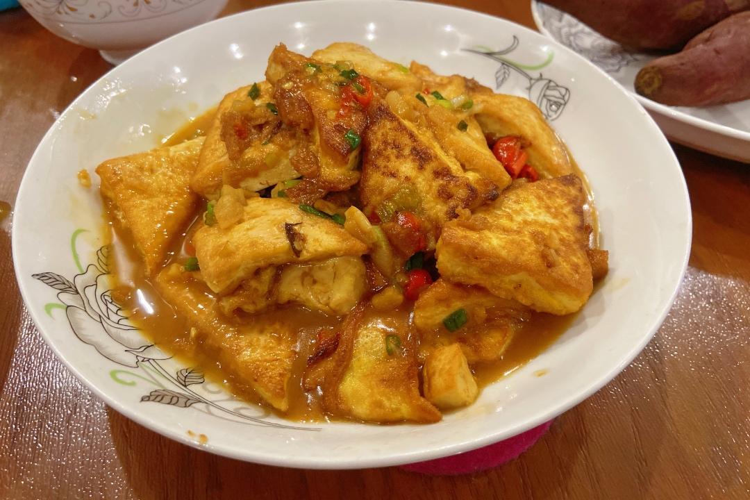 焖煎豆腐