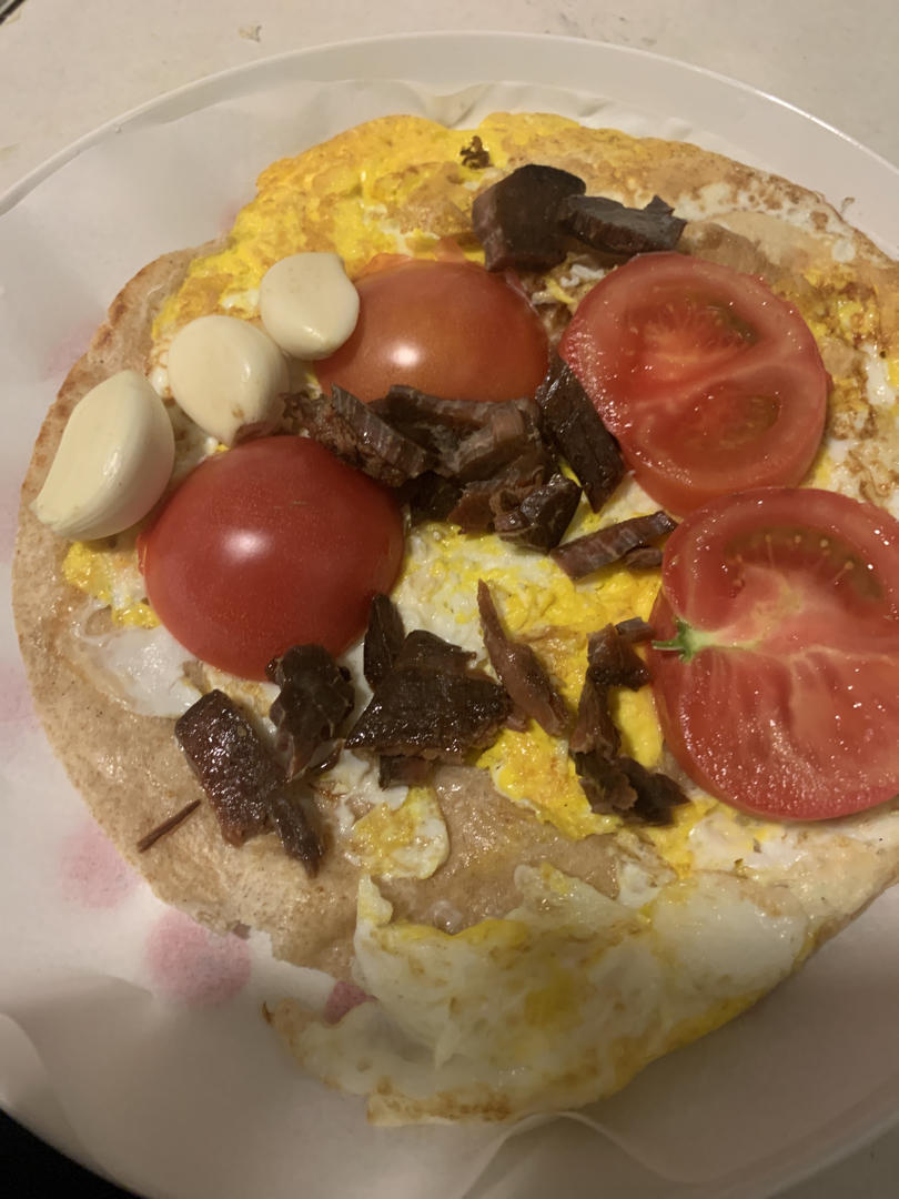 全麦菠菜肉丝鸡蛋饼