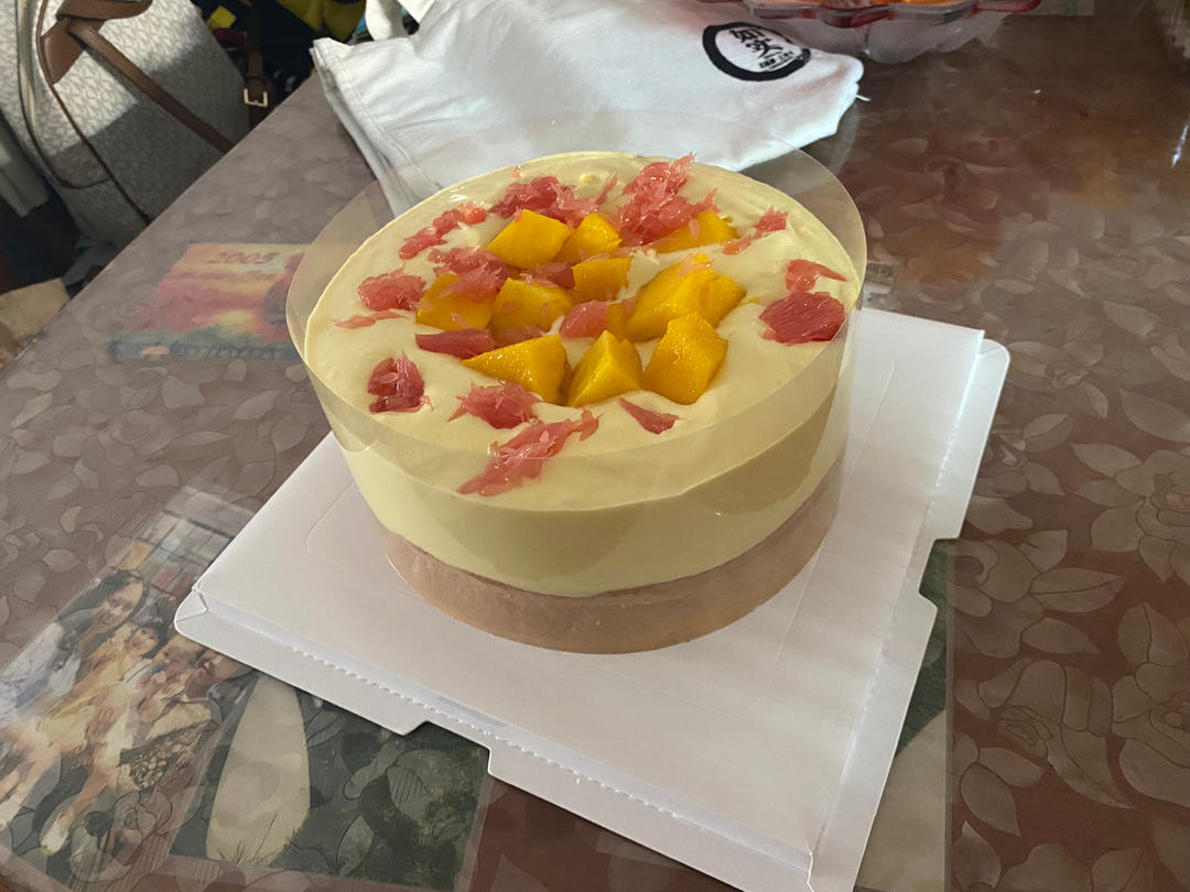 网红杨枝甘露爆浆蛋糕（超级简单）