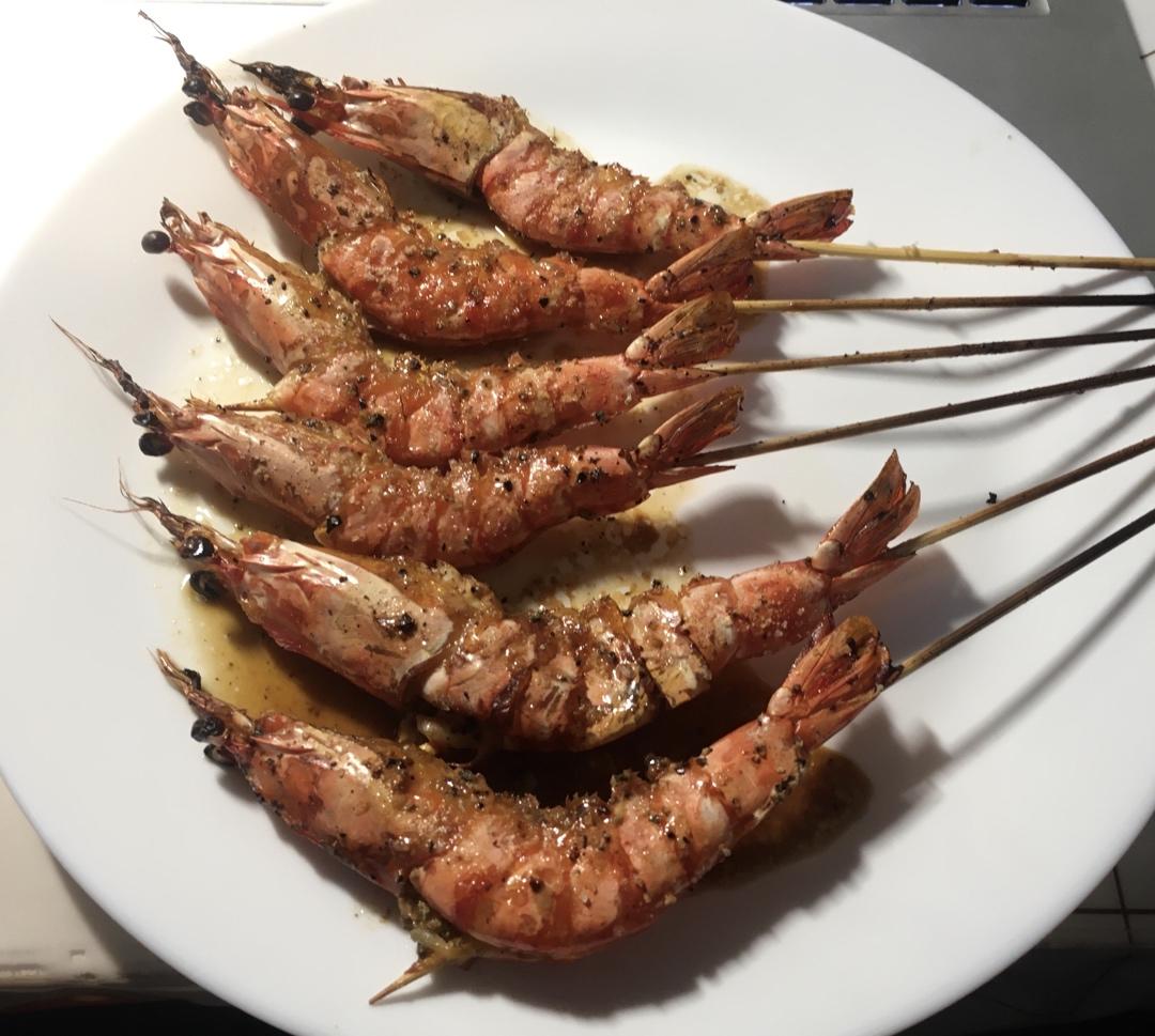 在家也能做出日料店的盐烤大虾~