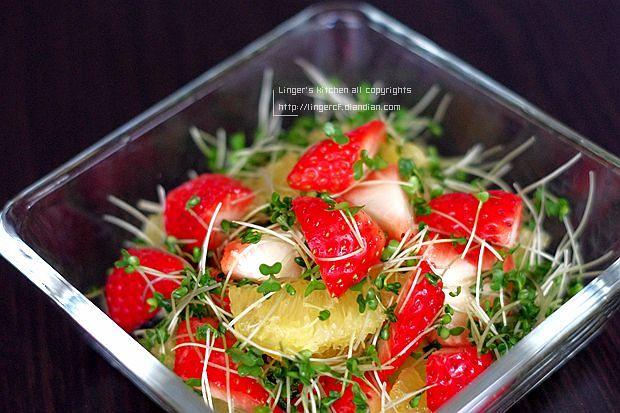 水果拌西兰花芽的做法