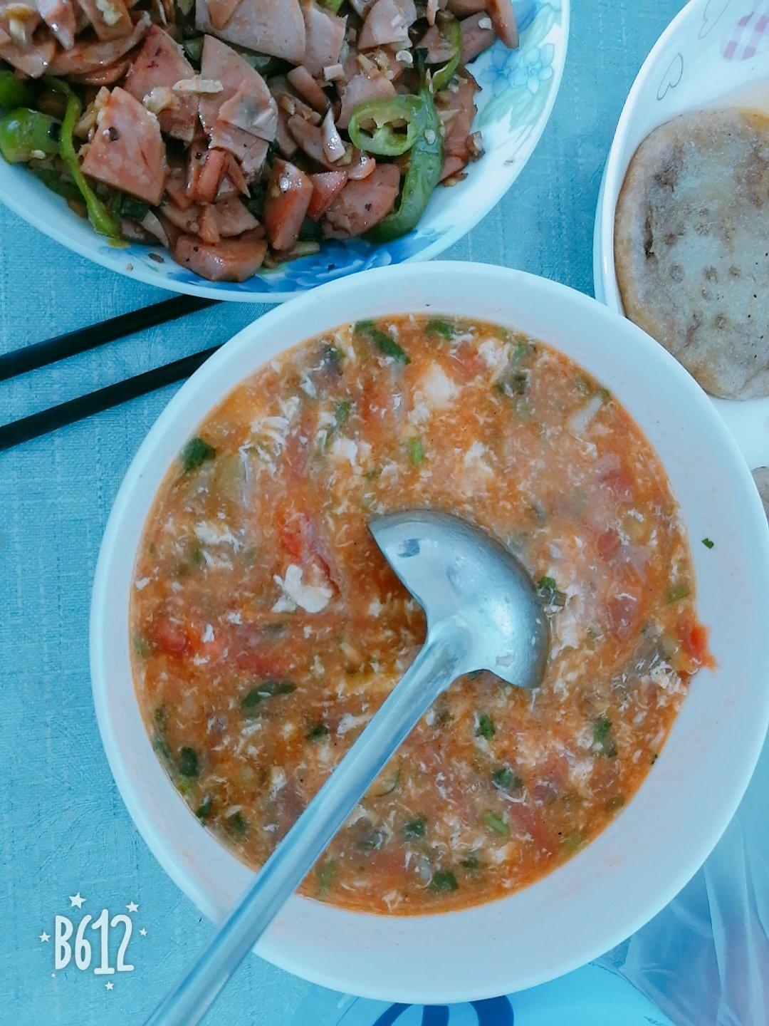西红柿鸡蛋疙瘩汤