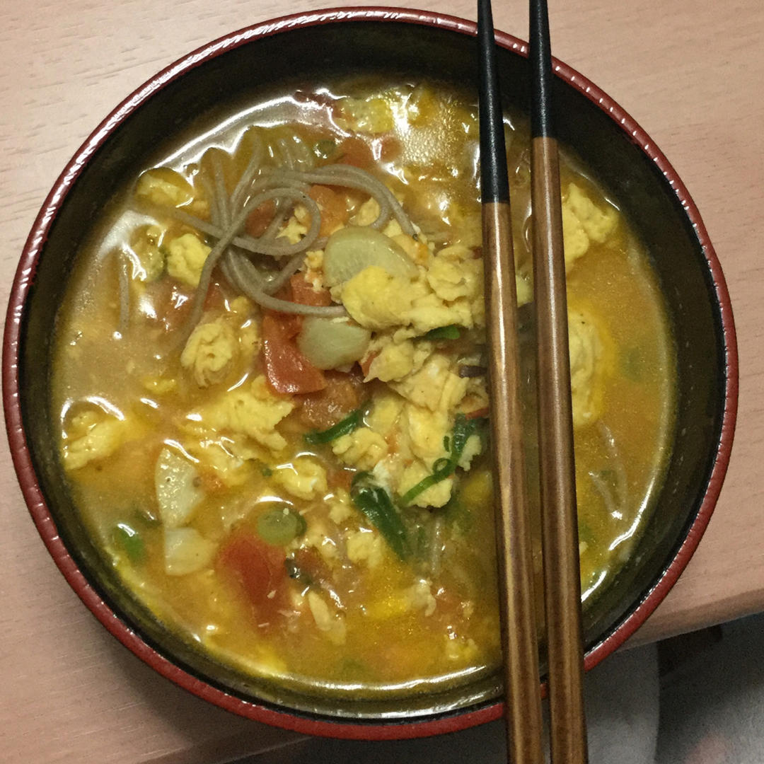 西红柿鸡蛋豆腐荞麦面【减脂餐】