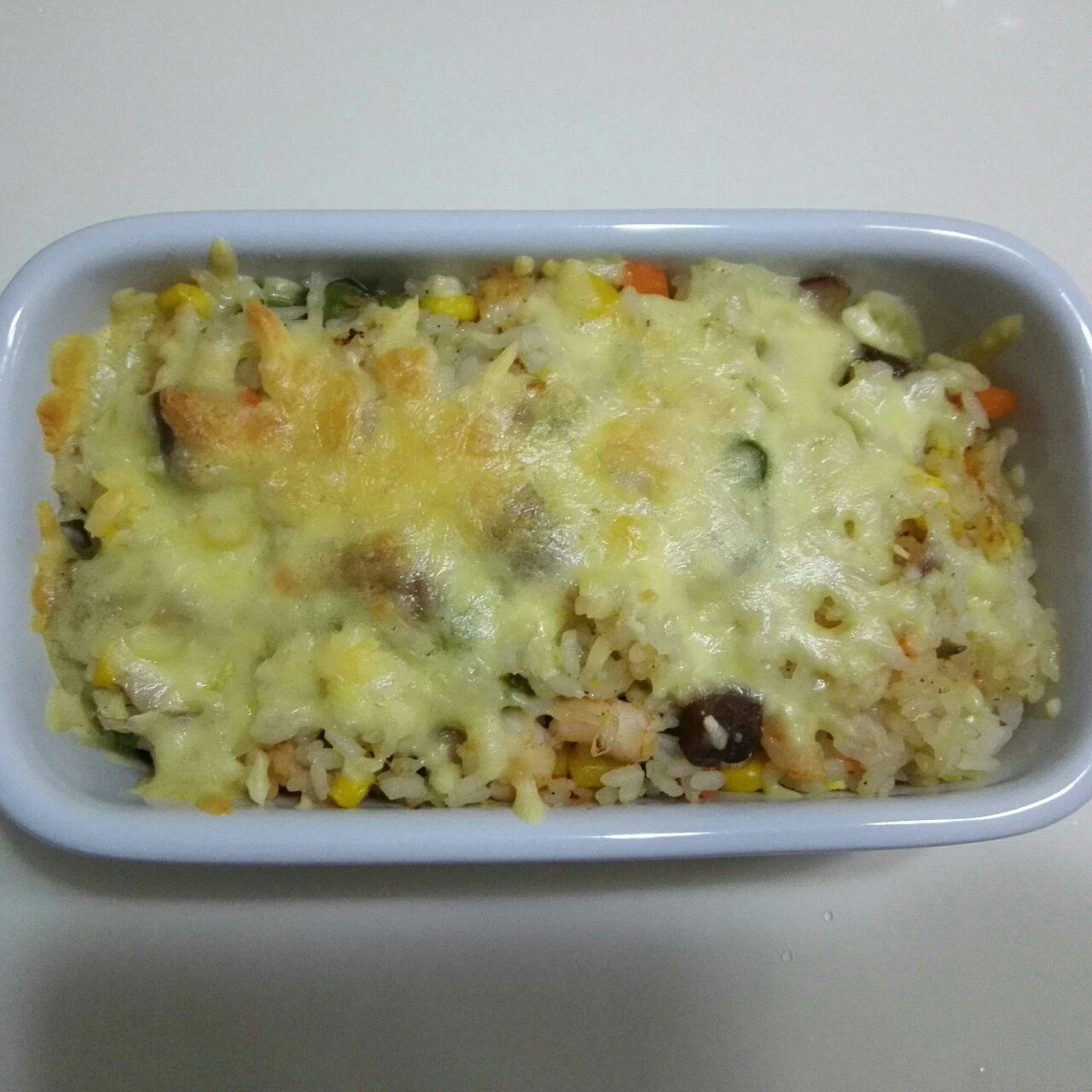 鲜虾培根芝士焗饭