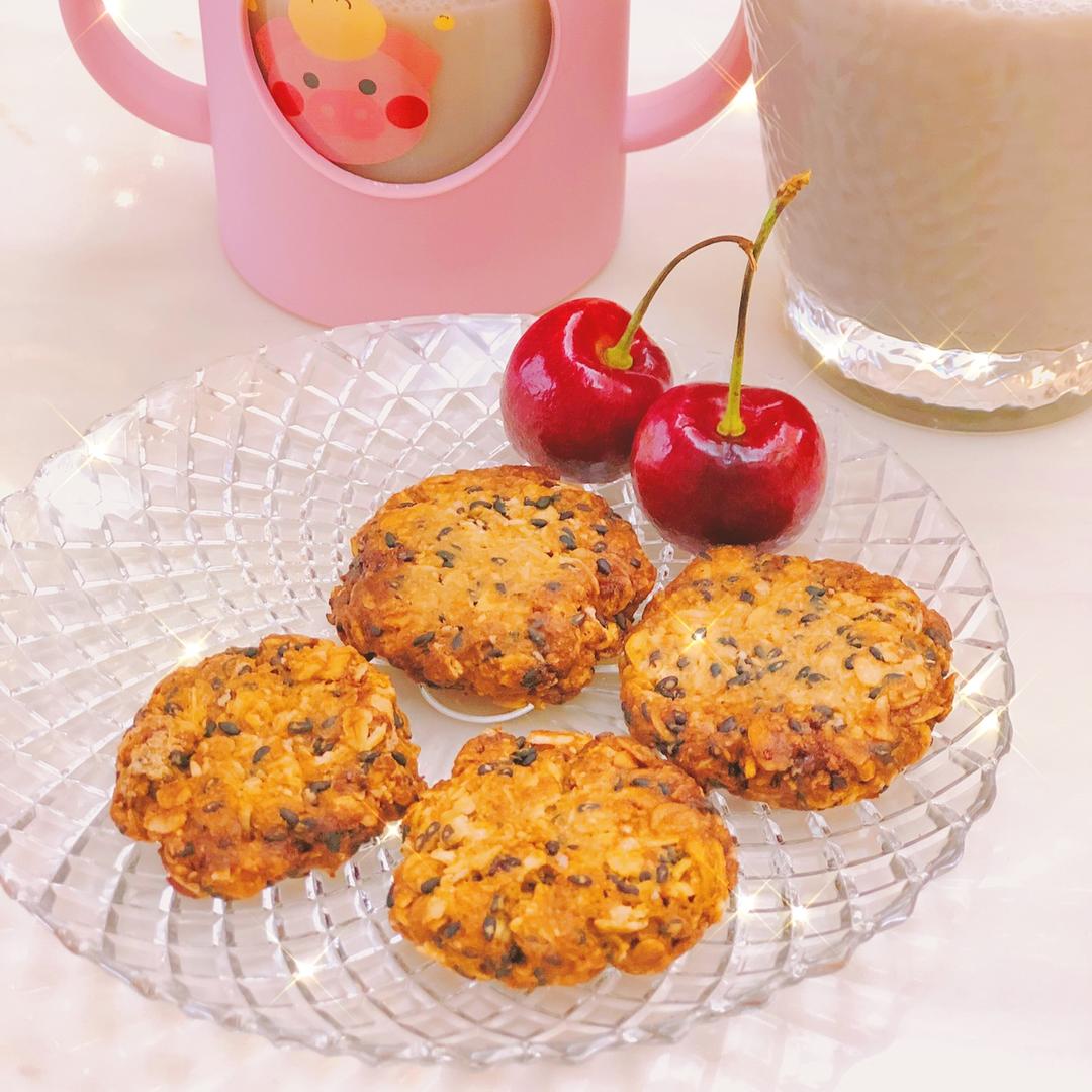 素食:有机燕麦芝麻大饼干