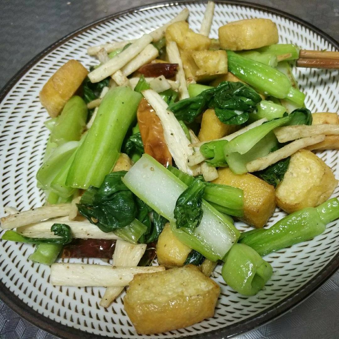 油豆腐炒菜心
