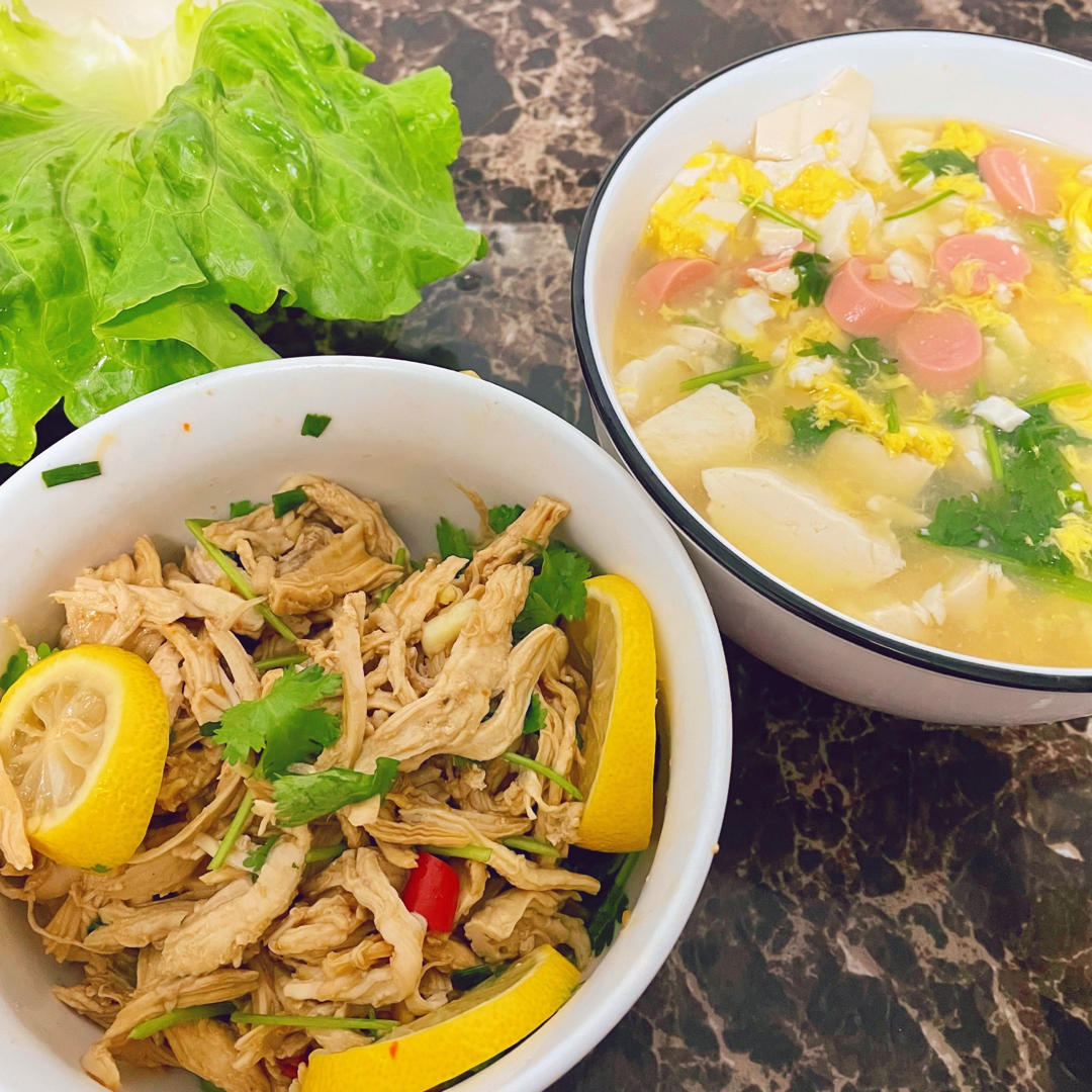 快手低卡营养汤🌿好喝不胖的火腿豆腐鸡蛋汤💯