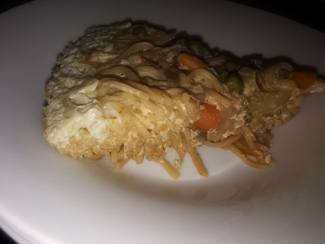 平底锅面条鸡蛋披萨  （简单一锅煮到底）