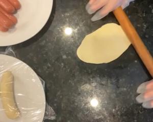 香葱芝士火腿肠面包（冷冻面团生胚之）的做法 步骤3