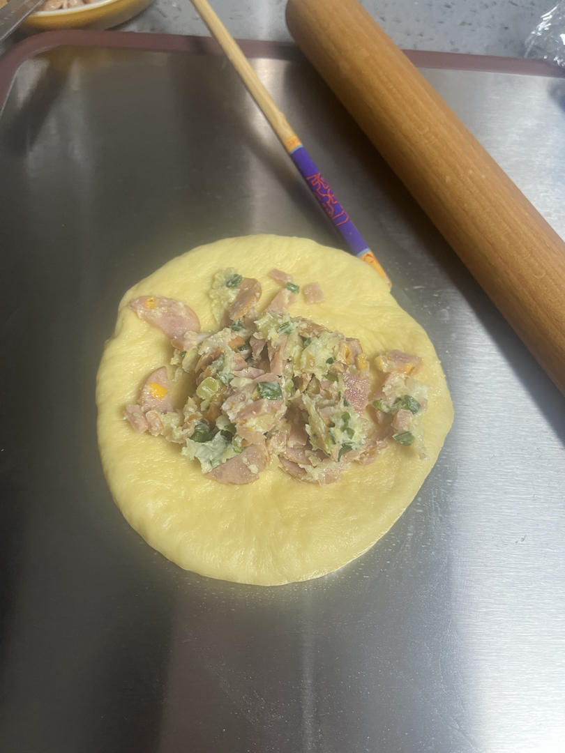 『美味咸香』椒盐土豆香肠花花包
