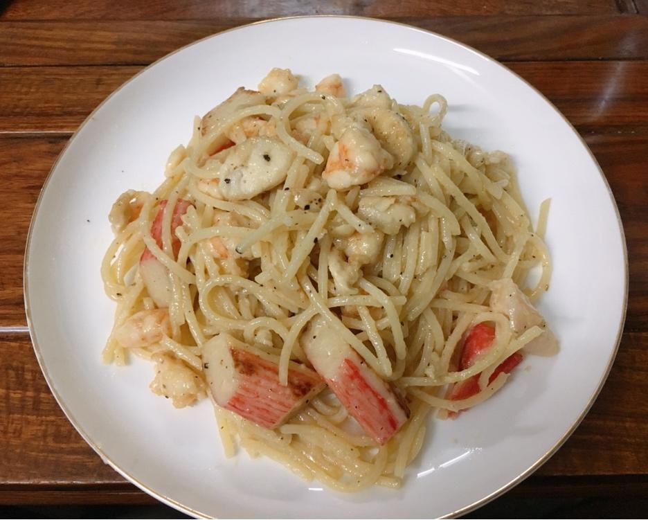 白汁蘑菇培根意粉