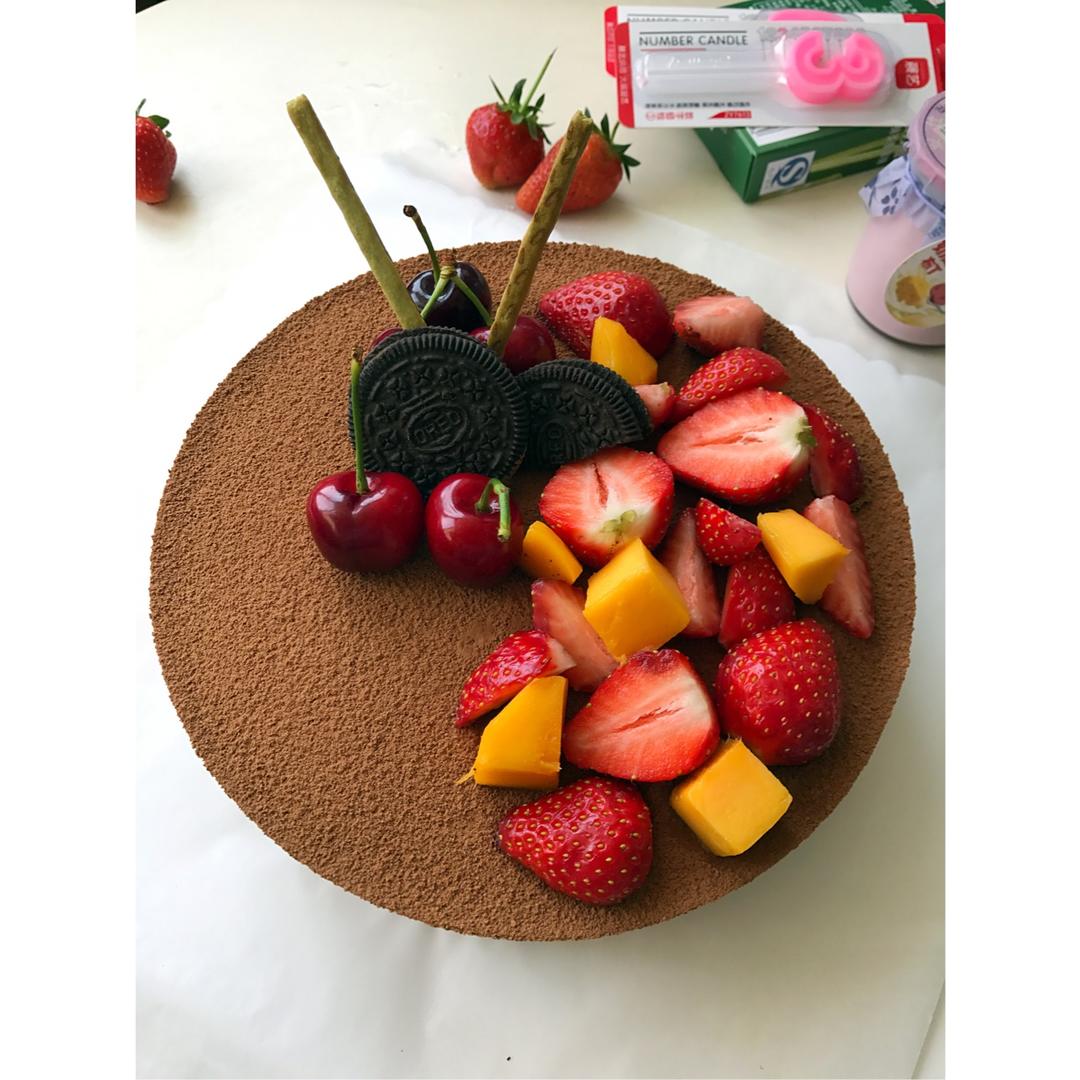 做过 巧克力慕斯蛋糕(八寸) 祝愿孩他爸爸,生日