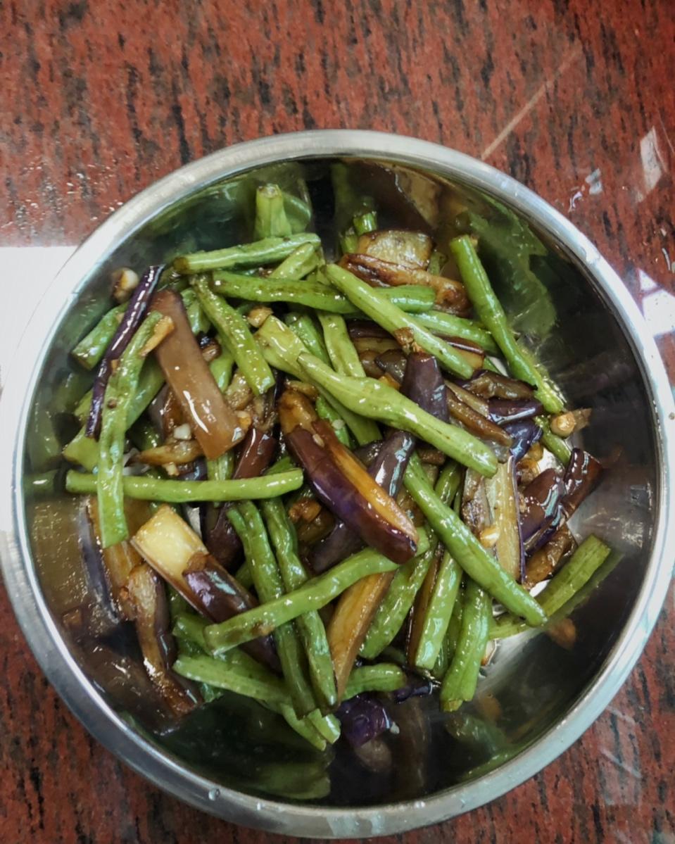 茄子炒豆角（改良版 健康少油）