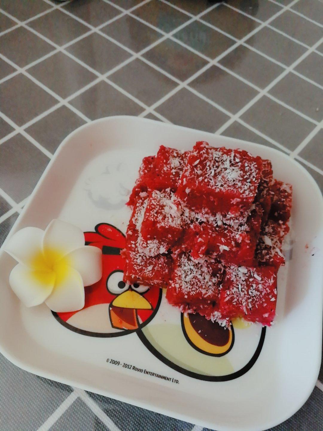 宝宝辅食食谱 火龙果椰蓉奶冻