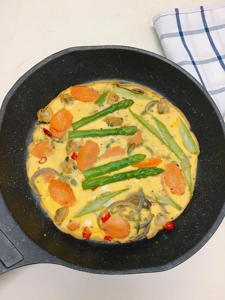 芦笋虾仁早餐蛋饼