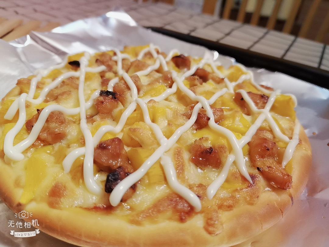 黑椒鸡肉蔬菜披萨