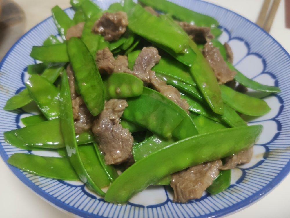 嫩滑蚝油牛肉炒荷兰豆