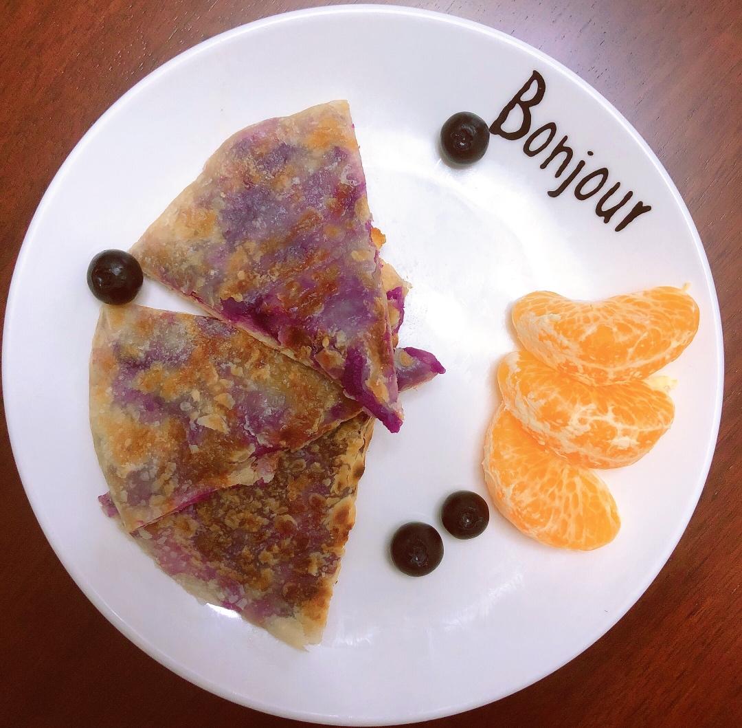 奶香芝士紫薯饼