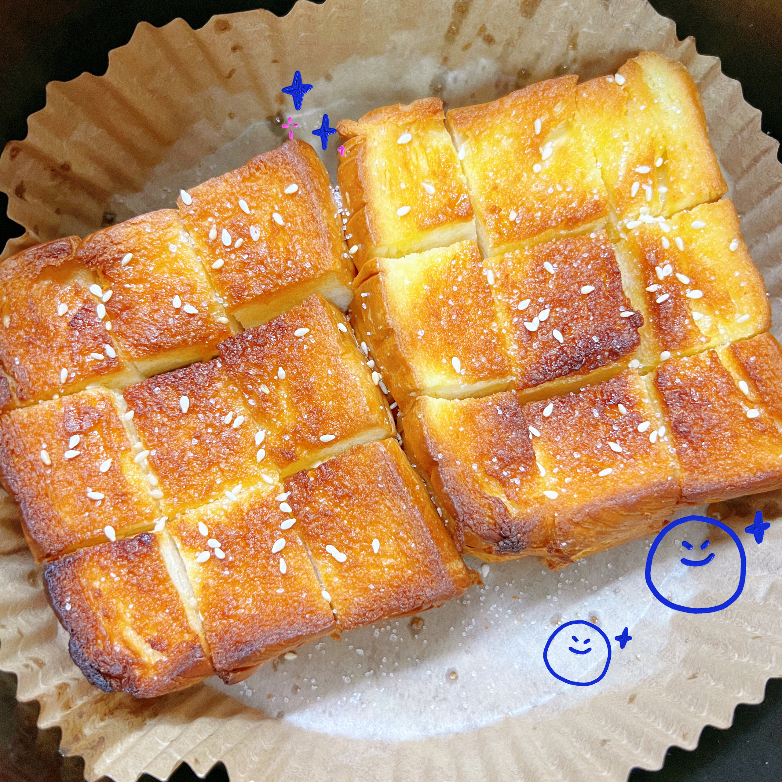 蜂蜜黄油烤吐司「空气炸锅」🍞超快手简单小甜品的做法
