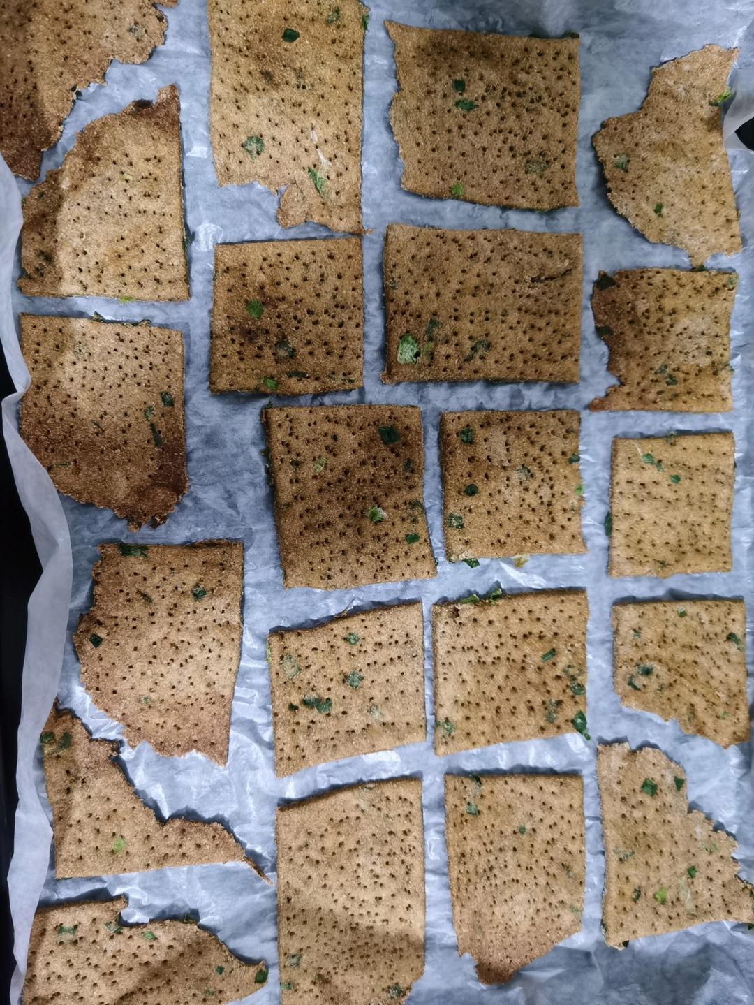 增肌减脂期零食 快手全麦荞麦香葱芝麻苏打饼干 无糖无油 空气炸锅版 消耗全麦粉荞麦粉玉米粉