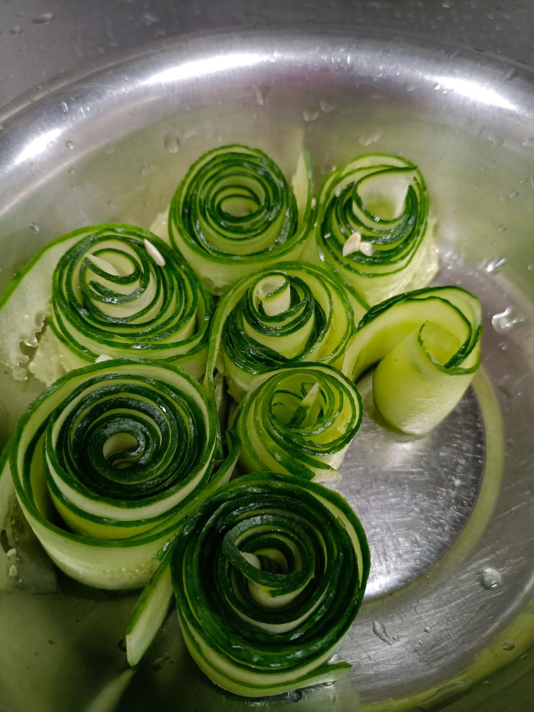 😍黄瓜造型花😍凉拌黄瓜创意摆盘🌹花式美食菜肴点缀摆盘🌸