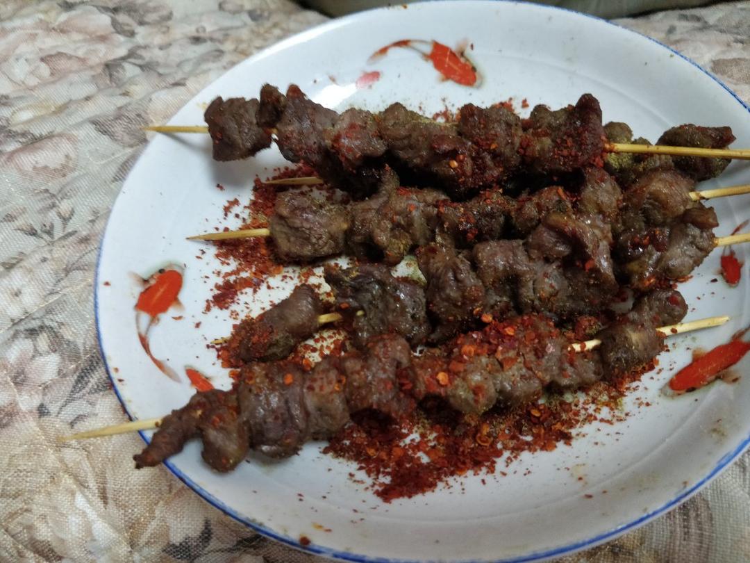 羊肉串用家里烤箱烤出明火烧烤的味道！