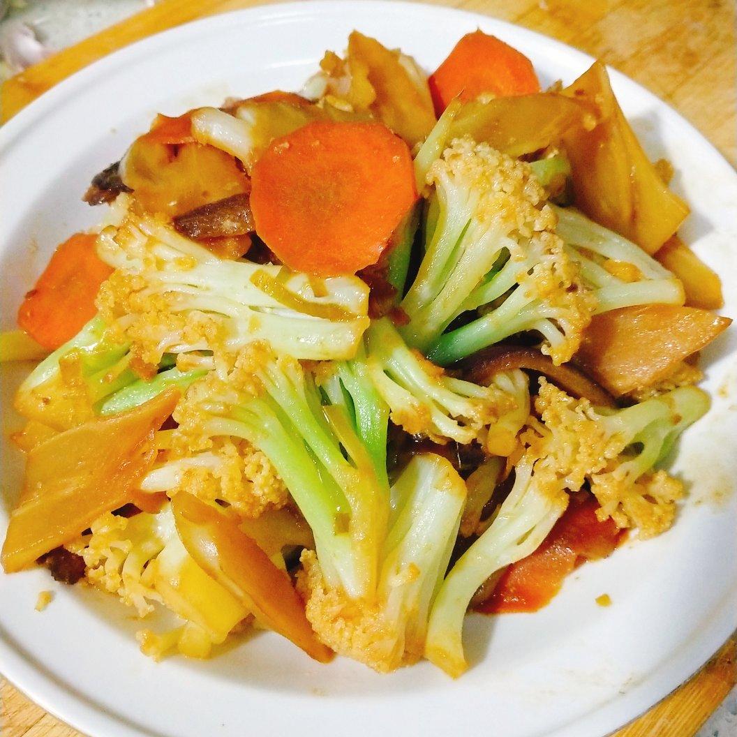 顺毛小黑球做的小炒花菜