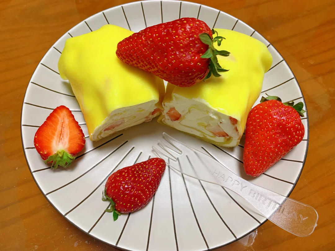 草莓毛巾卷❗️平底锅就能做❗️