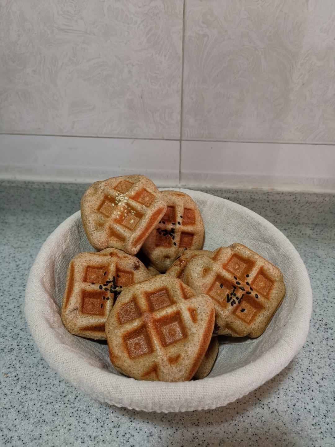 肉松夹心黑麦面包华夫饼（低糖油）