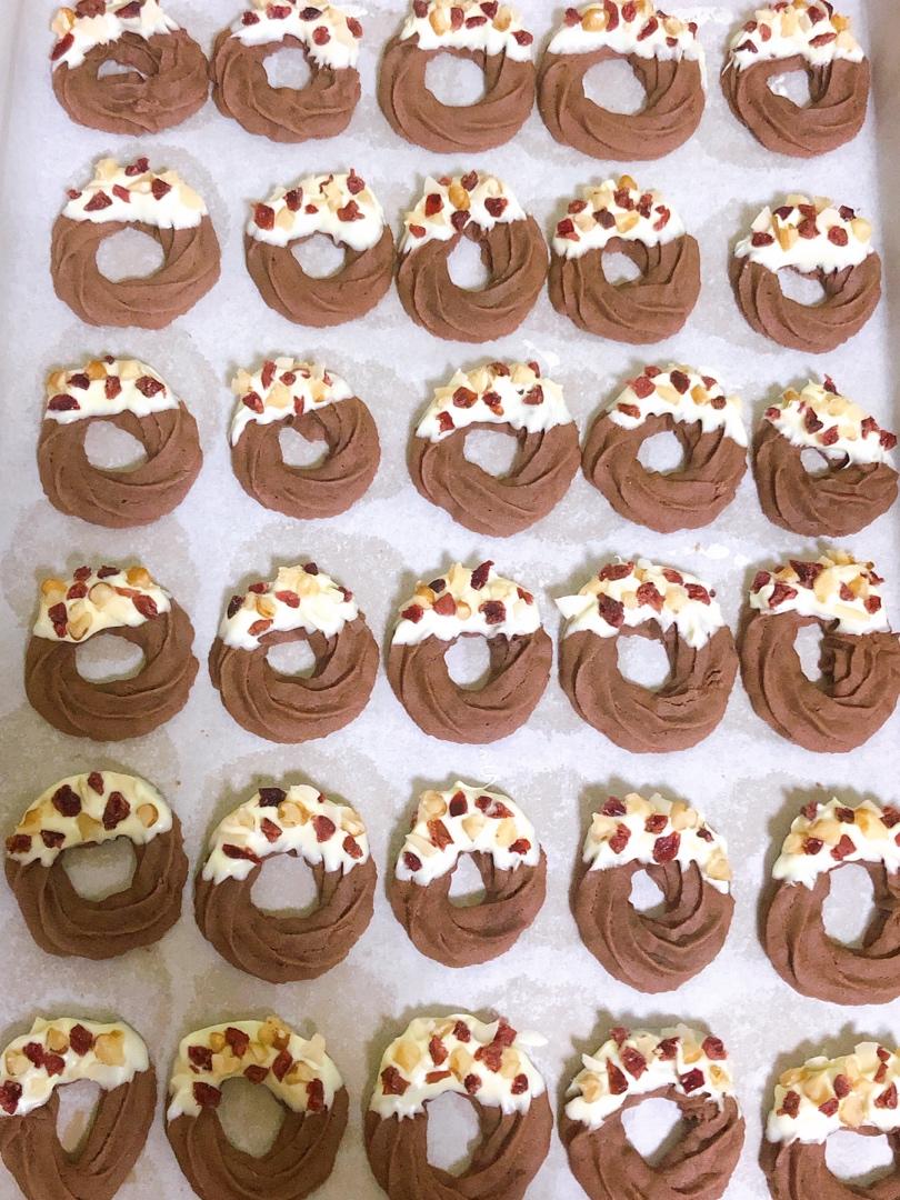 【圣诞花环曲奇】不仅好看也好吃！