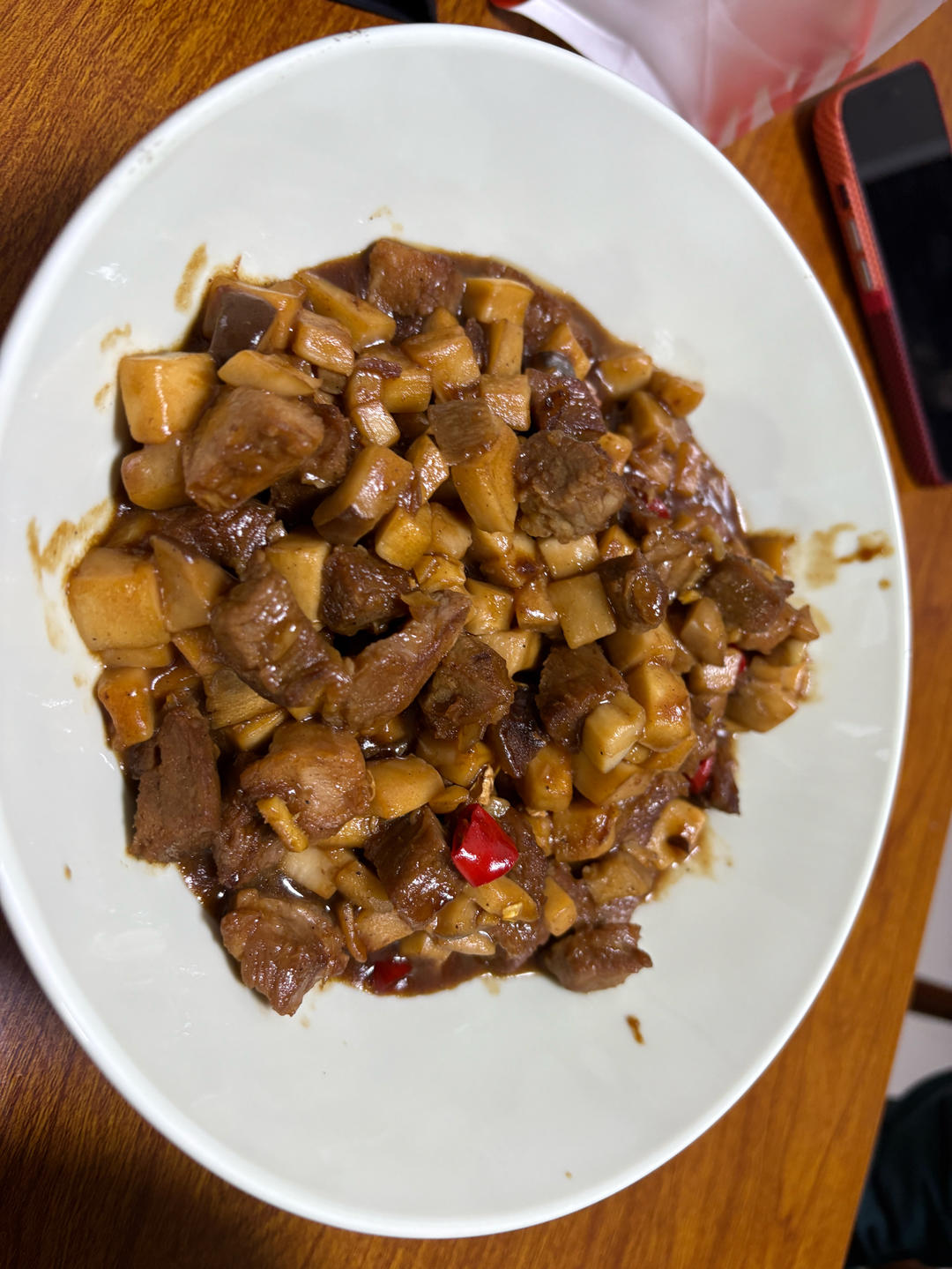 家常菜~杏鲍菇烧牛肉粒