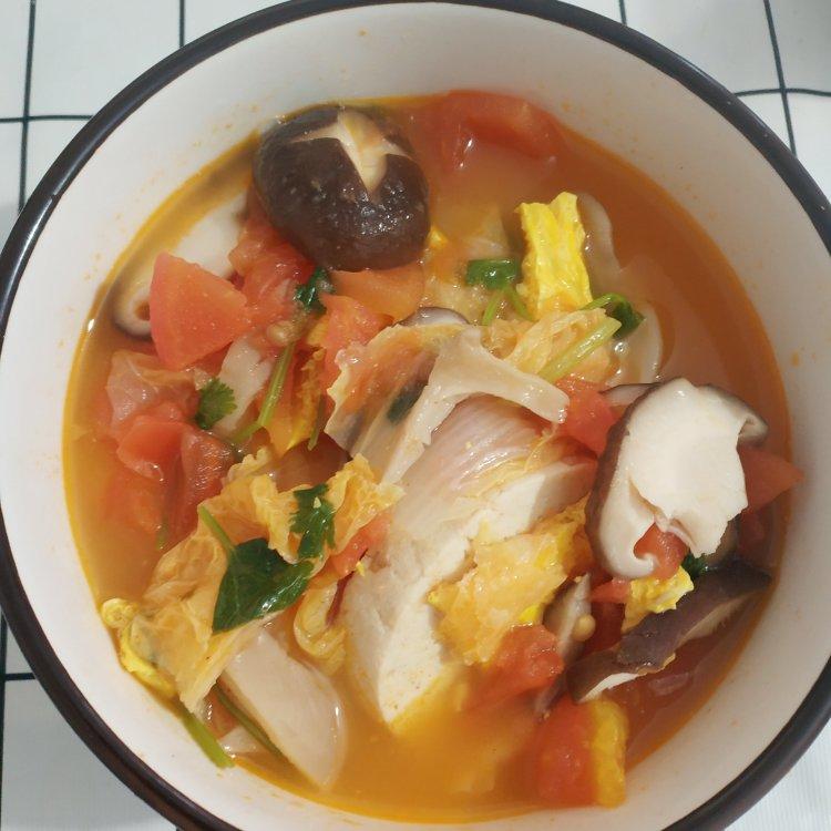 西红柿菌菇豆腐汤