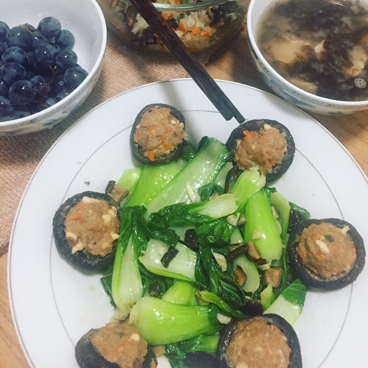 豆腐肉末酿香菇