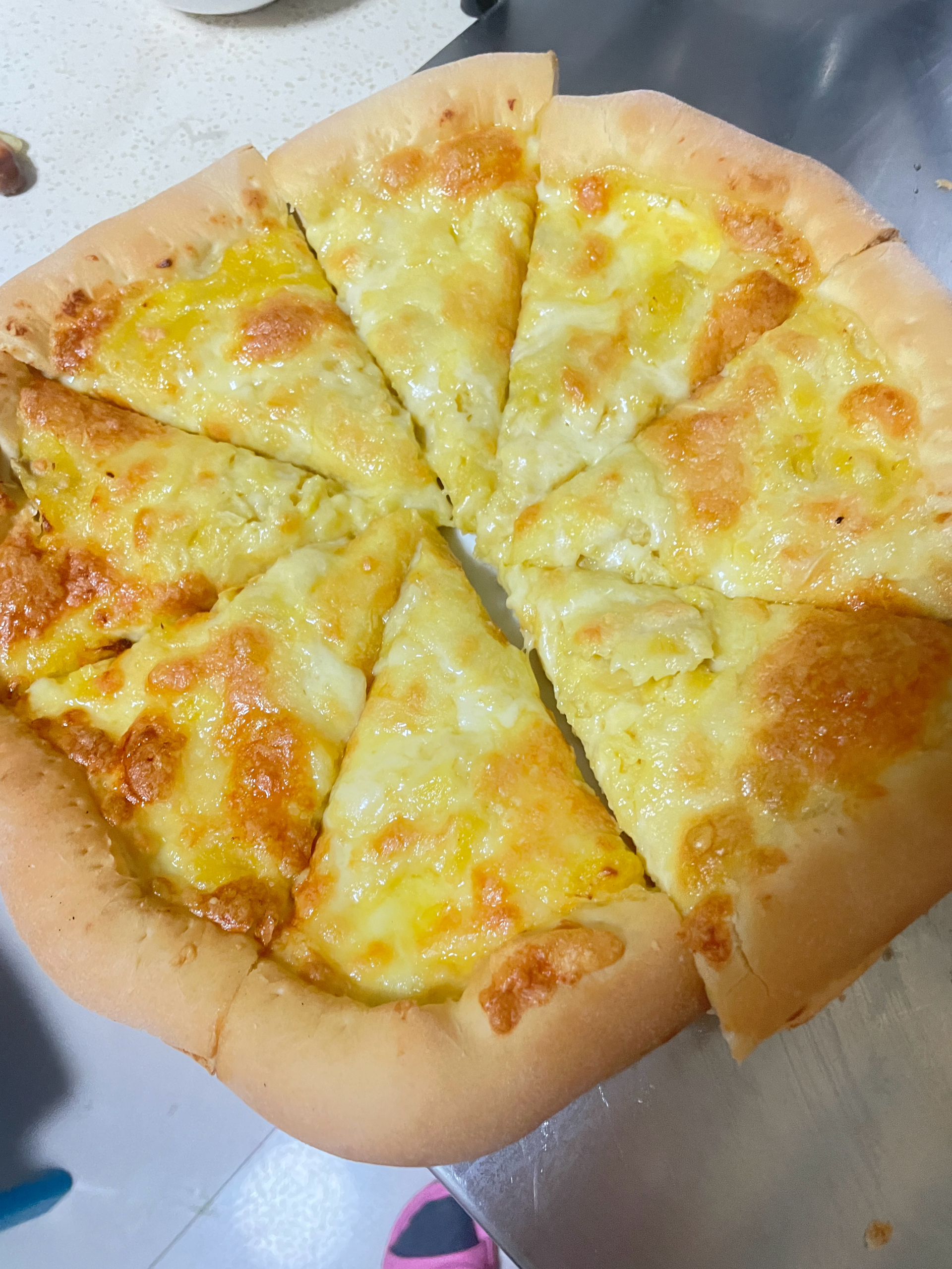 在家实现榴莲披萨自由「厚底榴莲奶酪披萨」