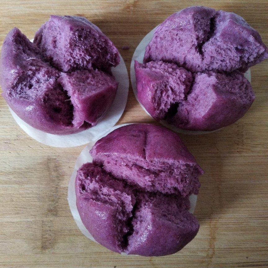 liujn做的紫薯开花馒头