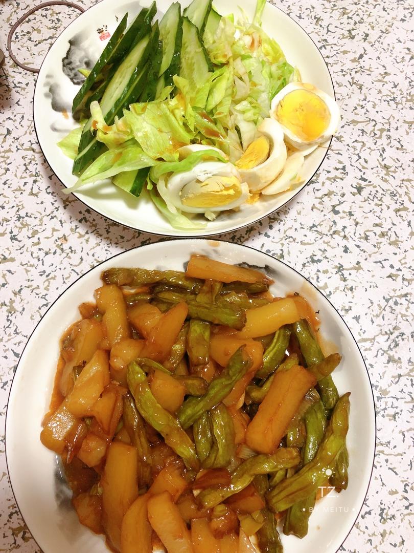 豆角炖土豆条