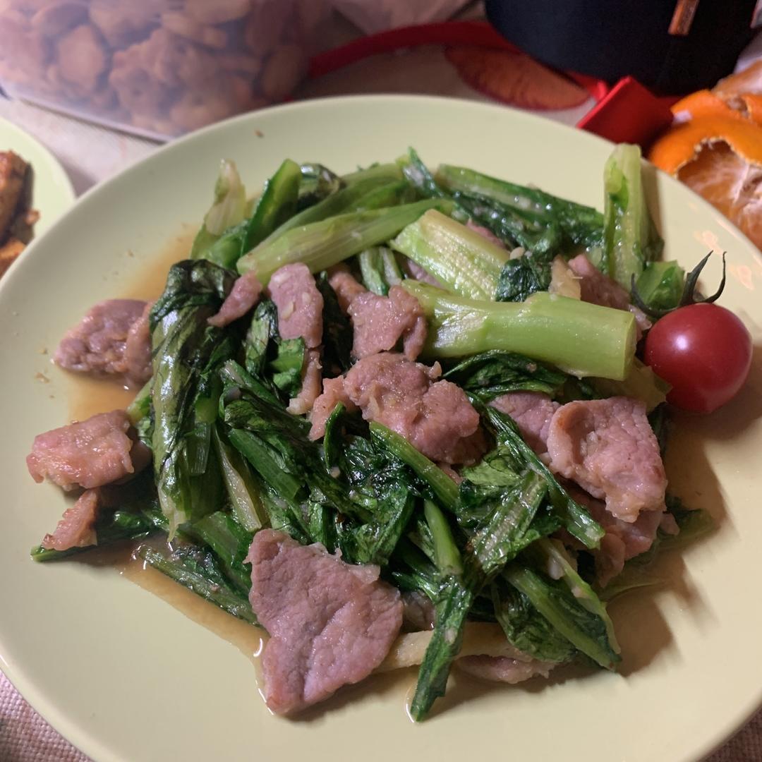 豉香肉片油麦菜