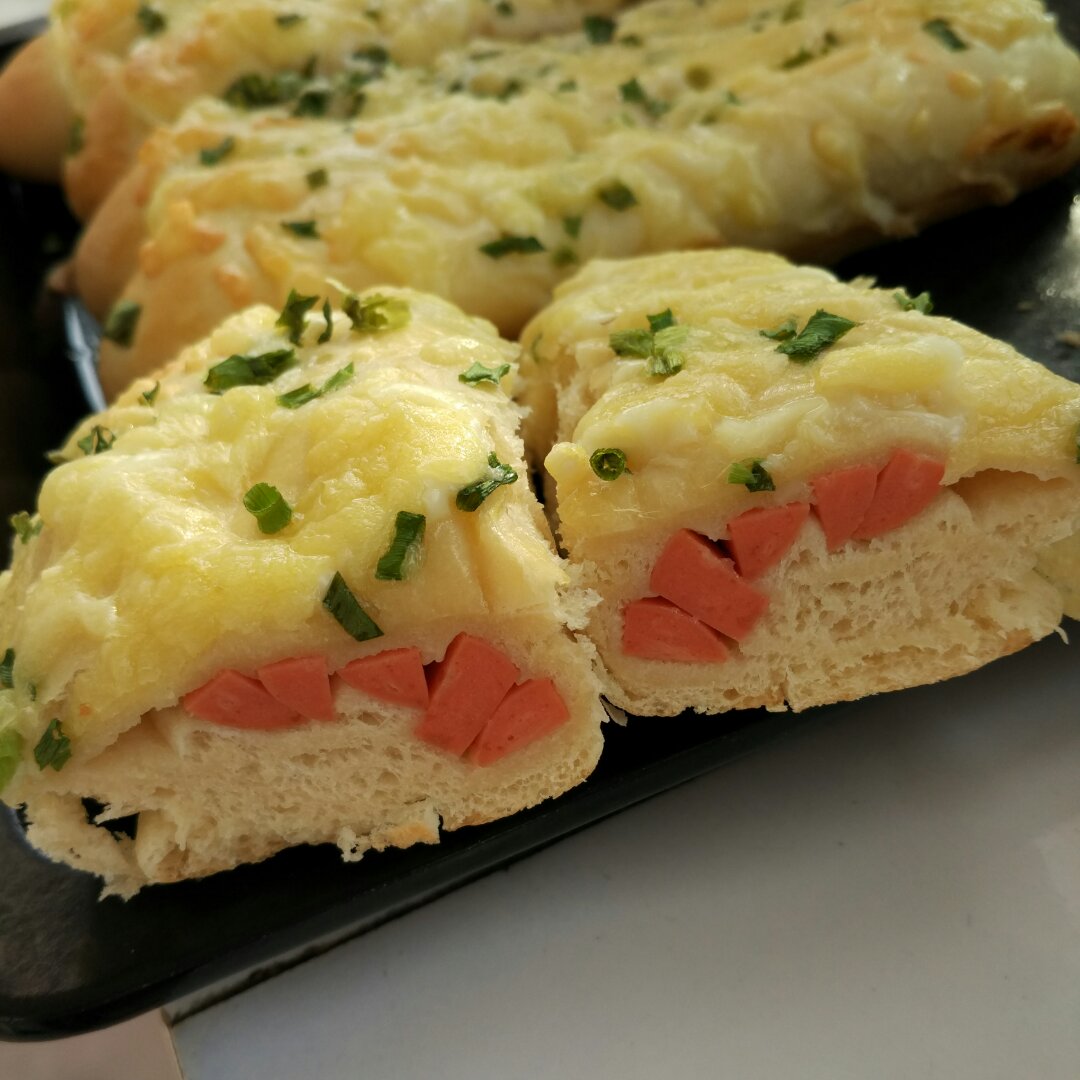 君絮做的火腿肠早餐面包(一次发酵法)