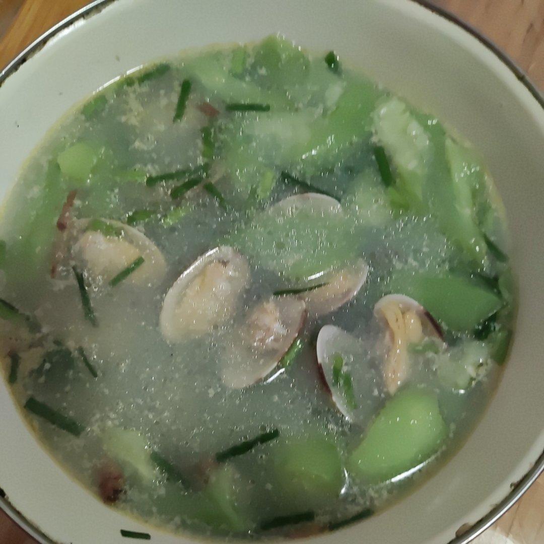 丝瓜毛豆蛤蜊汤（无油版）