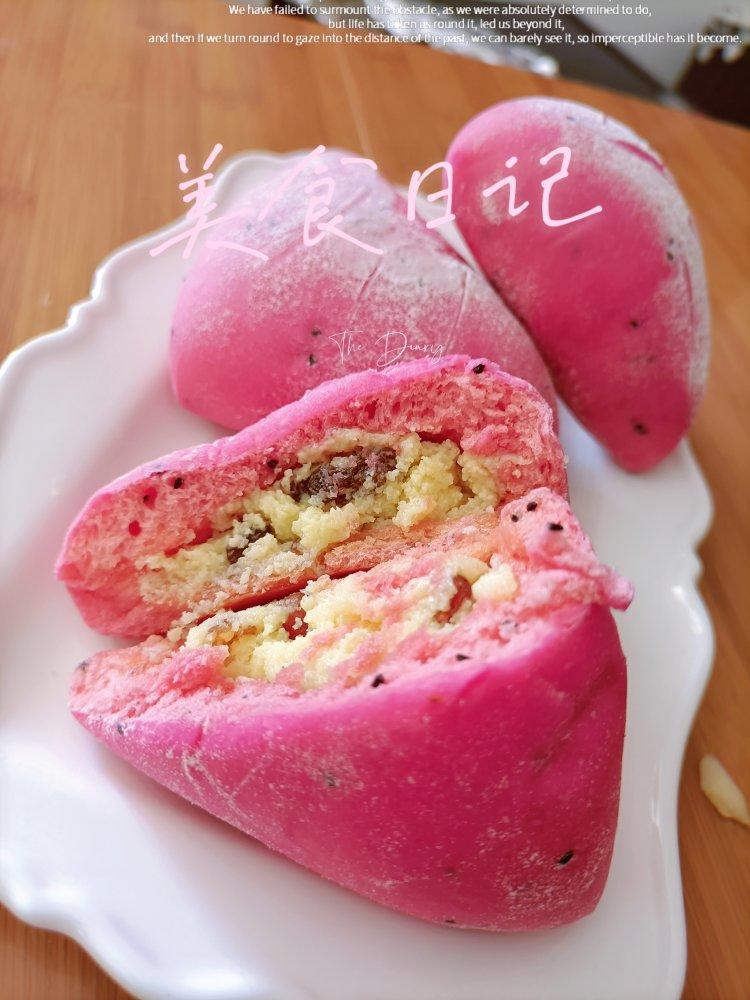 火龙果软欧包，粉嘟嘟～