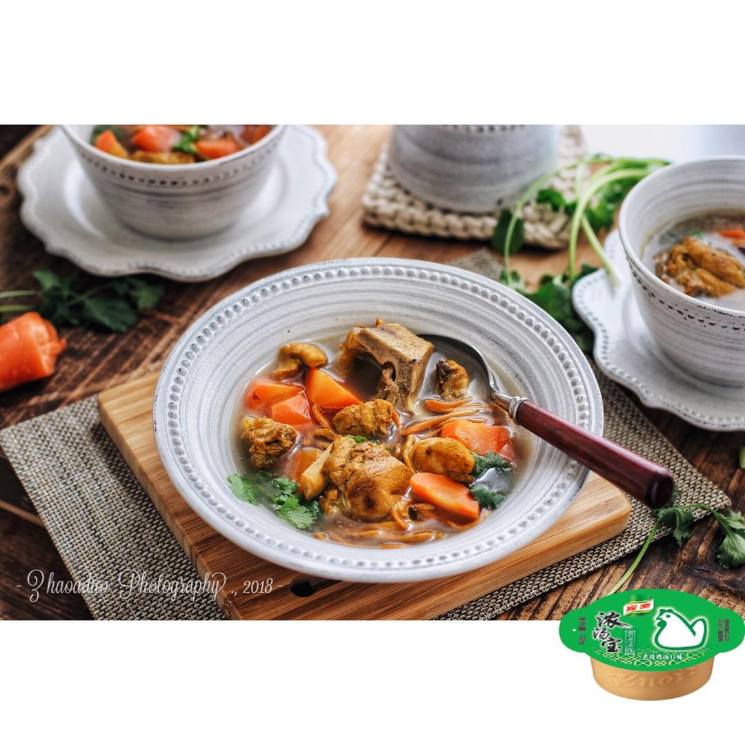 鲜美菌菇牛排汤