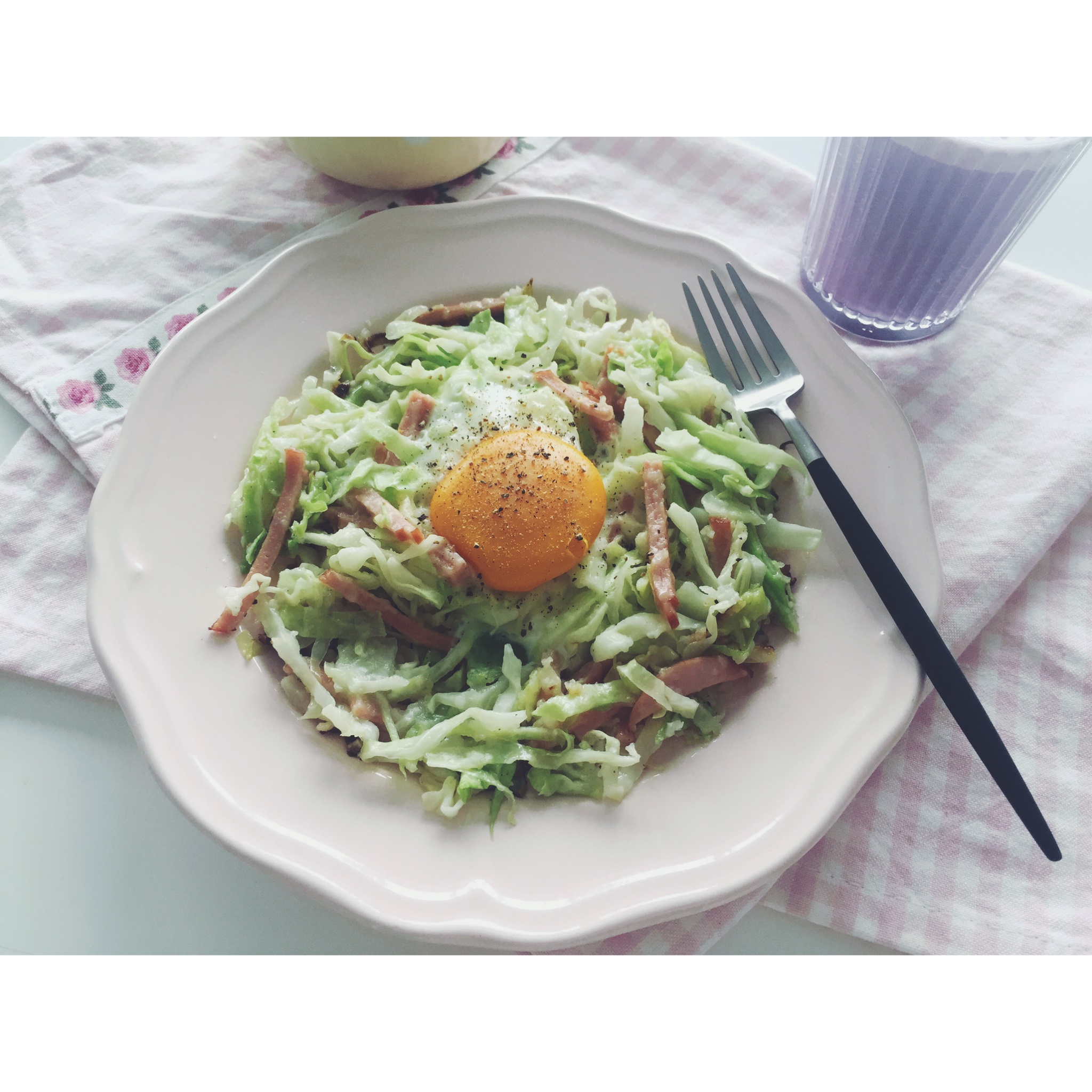 快手早餐料理-卷心菜烘蛋