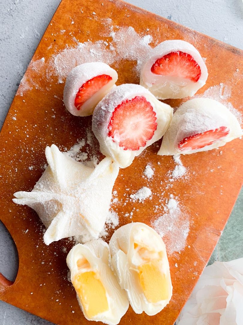 无黄油版糯米糍雪媚娘大福糯米皮水果包