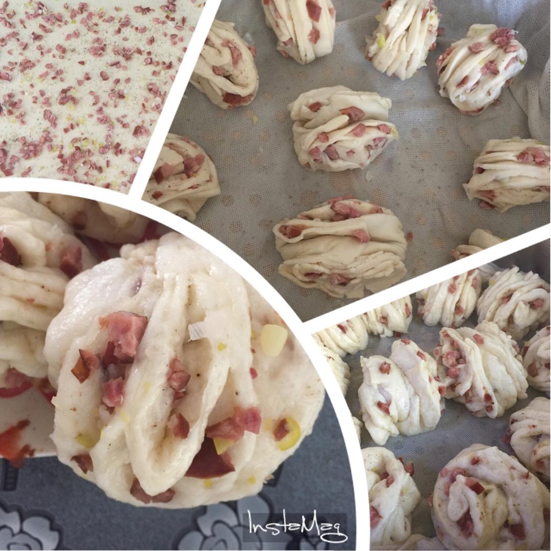 最好吃的火腿葱香花卷—附让葱不变黄的小窍门