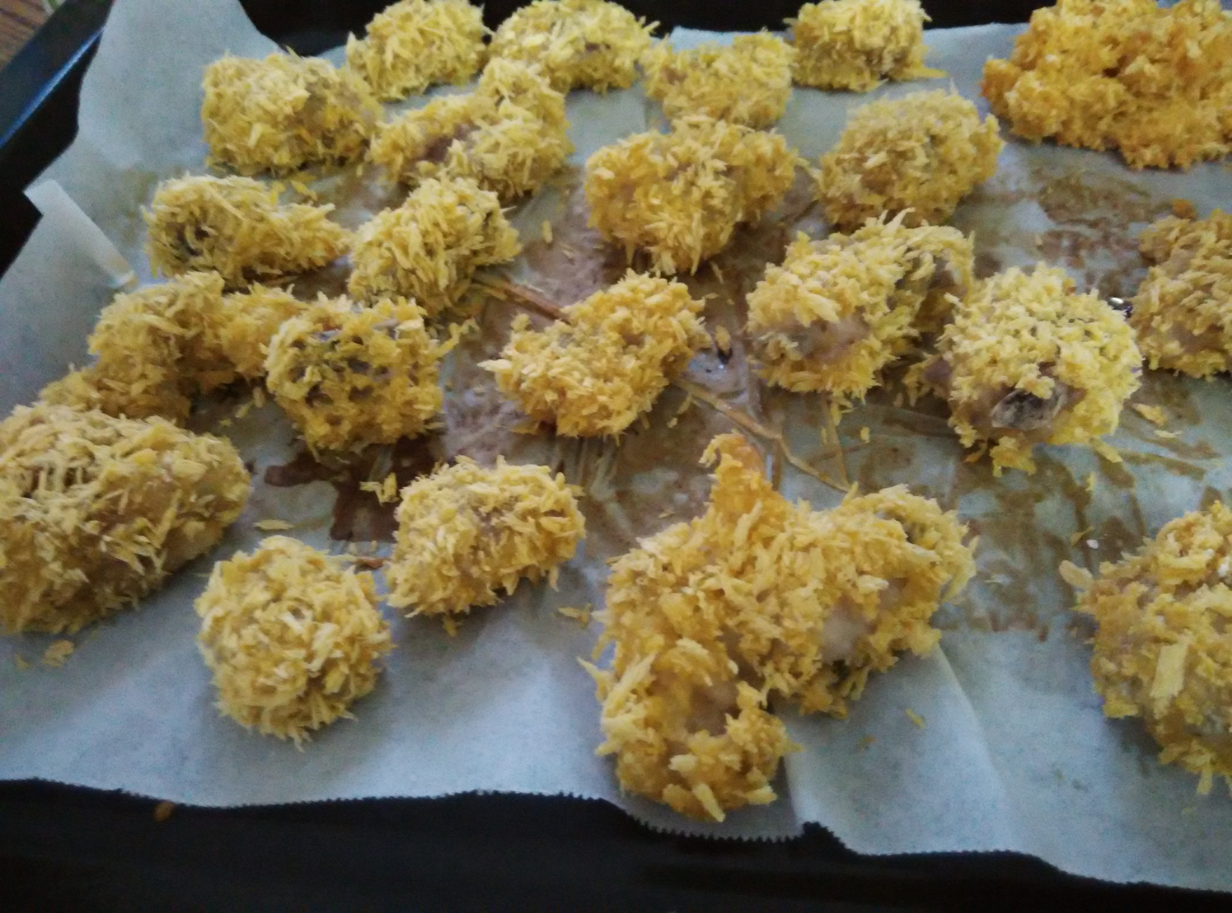 面包糠烤鸡翅