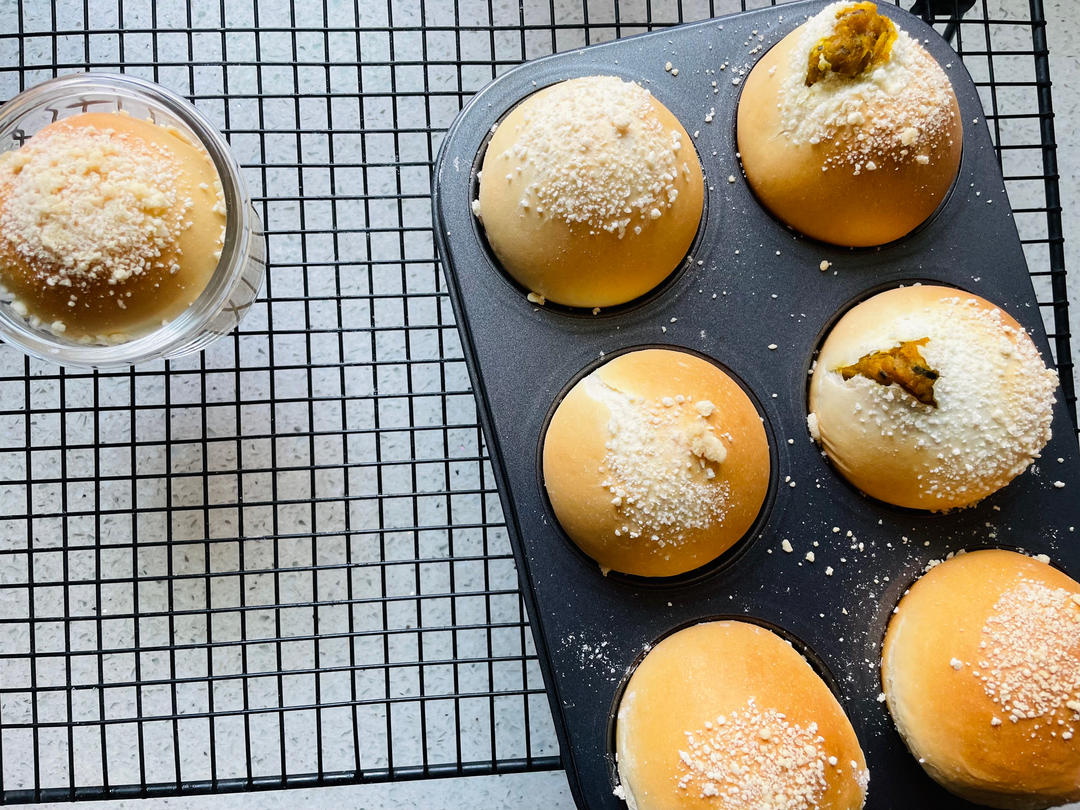 美味可爱💯肉松芝士小蘑菇面包