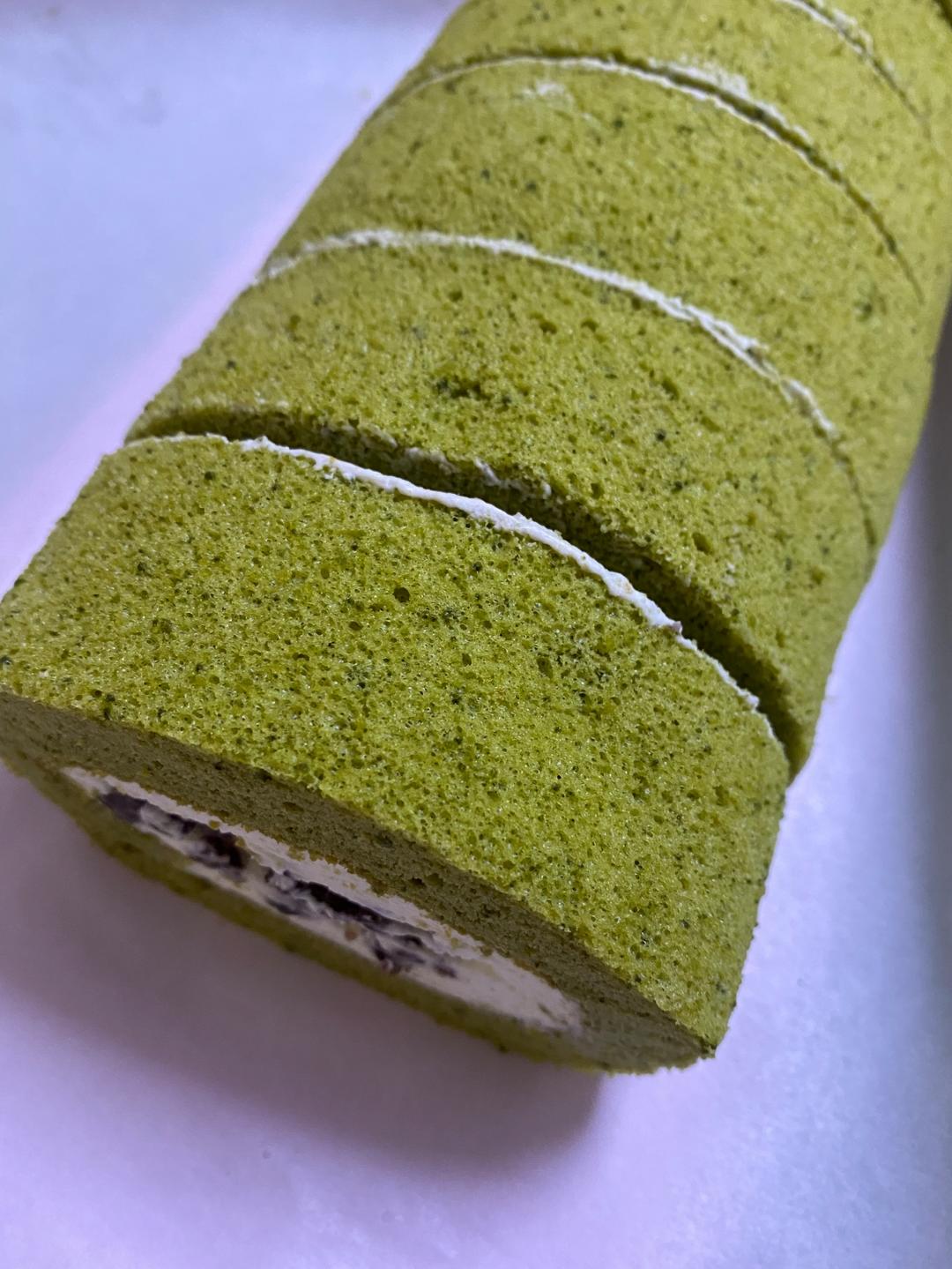 抹茶红豆蛋糕卷